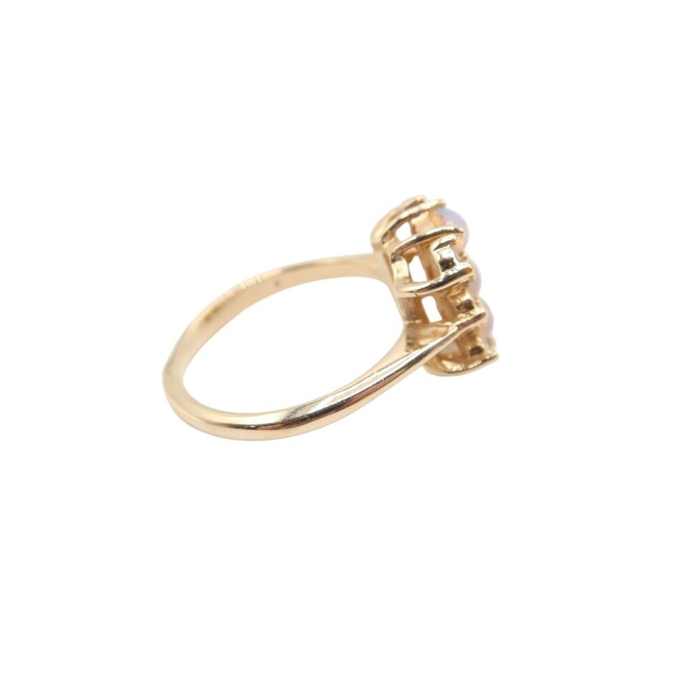 Vintage AVON Faux Opal & Rhinestone Cocktail Statement Gold Tone Ring Size 6.75 - Picture 4 of 8